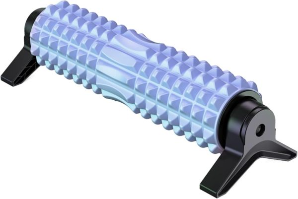 New Upgrade Bracket Foam Roller with Stand for Back Leg Pain, 21 Inch Firm Deep Tissue Muscle Massager for Sore Muscles (Blue)