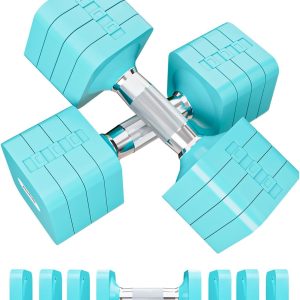 15LBS 20LBS Adjustable Dumbbell Set, 4 in 1 Free Weights Dumbbells Set for Women Men Hand Weights Set Adjust Dumbbell Weight Set for Home Gym Exercise Workout Strength Training Equipments