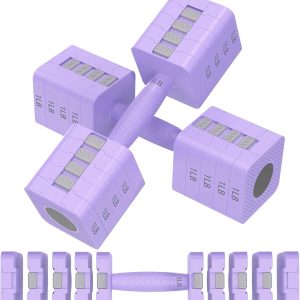 Adjustable Dumbbells Set of 2, 5-in-1 Adjustable Weight Dumbbells for Women/Men, 3lb/5lb/7lb/9lb/11lb Dumbbell Weights Set for Home Gym Workout