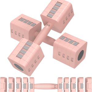 Adjustable Dumbbells Set of 2, 5-in-1 Adjustable Weight Dumbbells for Women/Men, 3lb/5lb/7lb/9lb/11lb Dumbbell Weights Set for Home Gym Workout