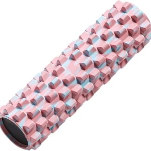 Solid Spiked Foam Roller - Muscle Relaxation Tool for Leg & Back Rolling - Yoga Column for Deep Tissue Massage & Post-Workout Recovery(Pink Blue)