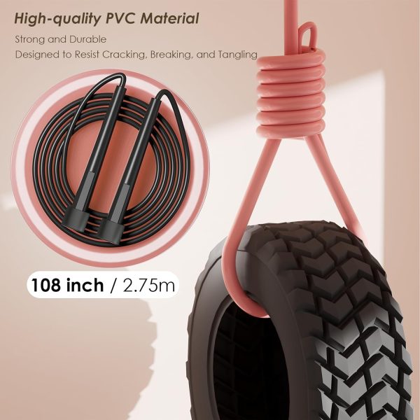 2 Pack Jump Rope for Fitness, Speed Rope Skipping Rope for Men, Kids and Women, Jumping Rope for Workout,  Long Jump Rope Set, Adjustable Exercise Jump Rope Boxing for Adult