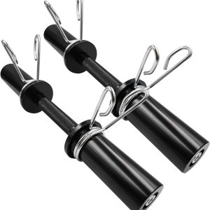 16" Olympic Dumbbell Handles, Loadable Dumbbells Bar Sets (150LBS Weight Capacity), Compatible with 2’’ Standard Plates, 2 Pair of Spring Collars Included