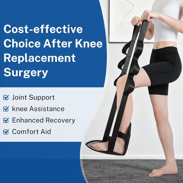 Physical Therapy Stretching Strap for Knee Pain Relief, Adjustable Flexibility Aid, Yoga Pilates Rehab Tool for Hamstring, Hip Flexor, IT Band, Includes Portable Storage Bag, 1Pc