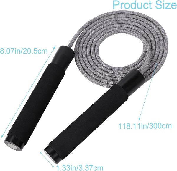Weighted Skipping Rope Speed jump Rope Heavy Adjustable Ropes with Deluxe Ball Bearing Aluminum Handle for Men Women Fitness Exercise Cardio Exercise Boxing  Endurance Training