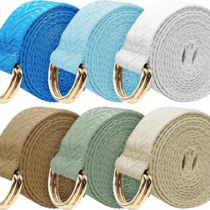 6 Packs Yoga Strap for Stretching Yoga Belt Adjustable Straps for Non Elastic Stretching Strap Exercise Straps for Pilates