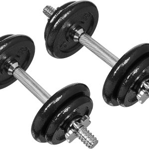 Adjustable Dumbbell Hand Weight Set, 38 Pounds, Black