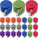 24 Pieces Yoga Strap Stretching Pilates Exercise Adjustable Straps 6 ft Non Elastic Yoga Belt with Adjustable D Ring Buckle for Pilates Gym Workouts Fitness